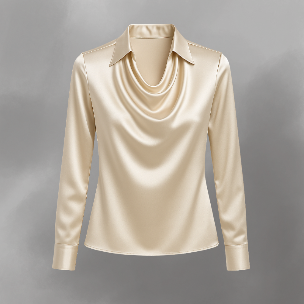 Signy | Elegant blus med draperad hals