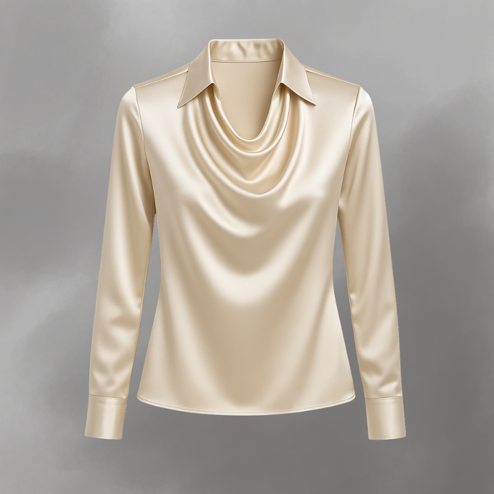 Signy | Elegant blus med draperad hals