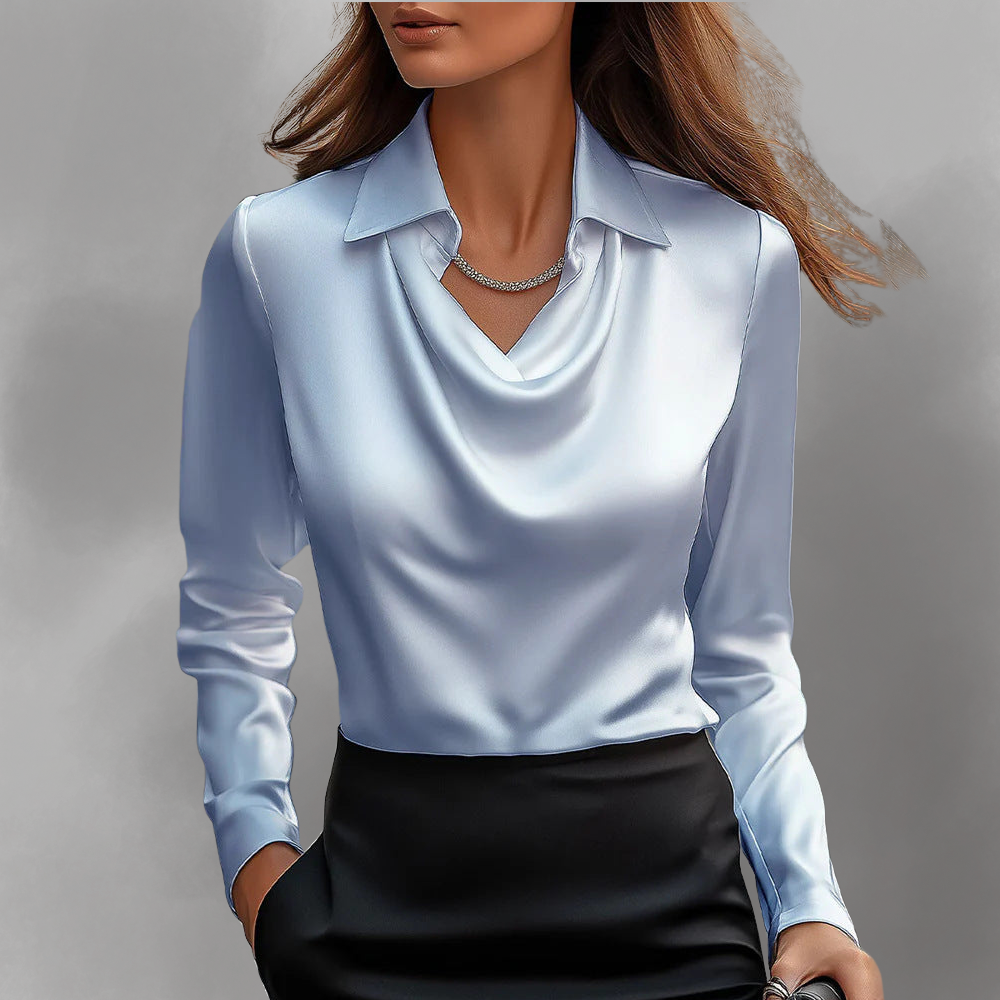 Signy | Elegant blus med draperad hals