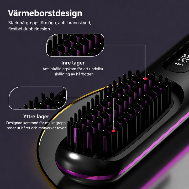 Portabel LCD Räthårborste - GoBrushPRO