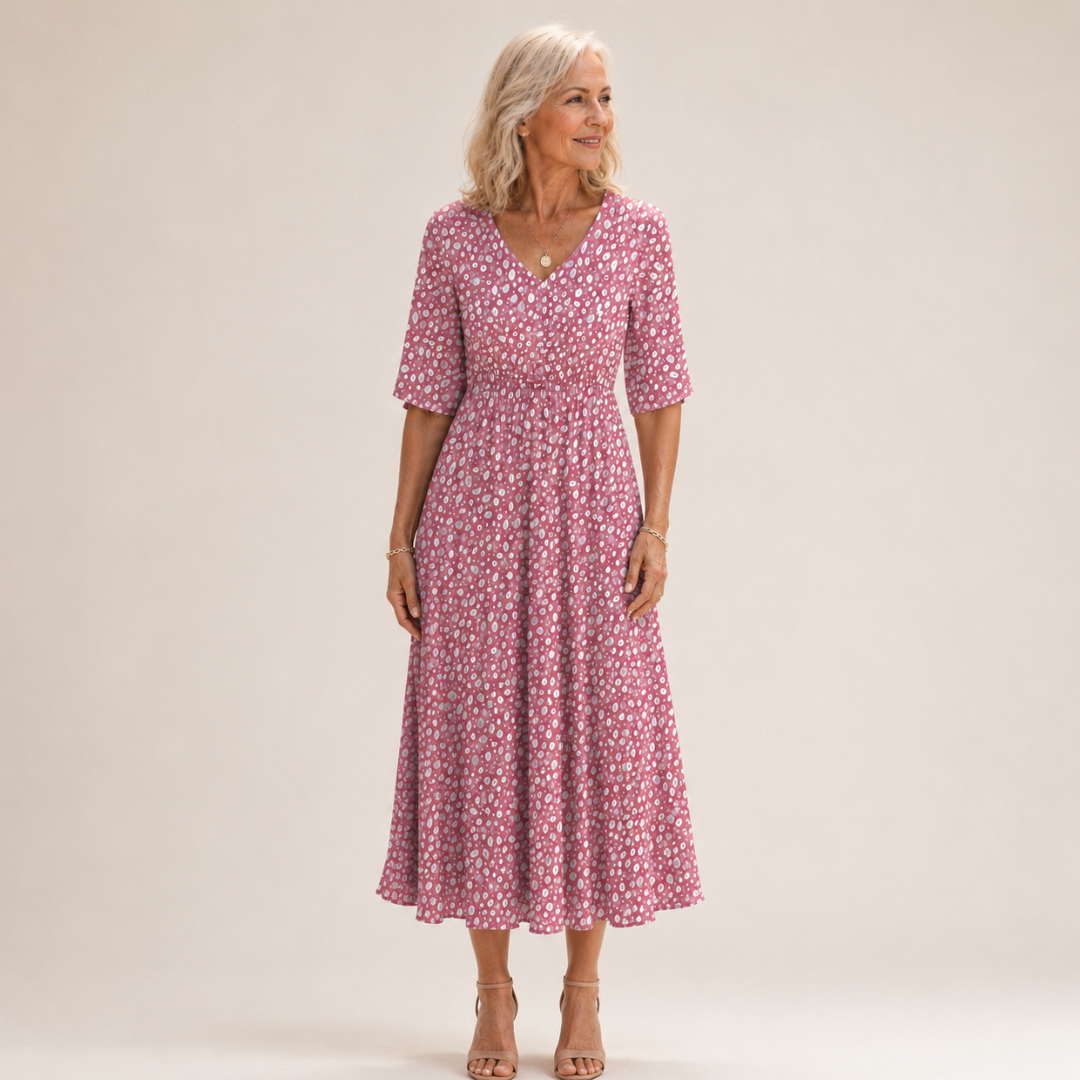 Tess™ | Elegant Midi-klänning Med Magdolkande Design