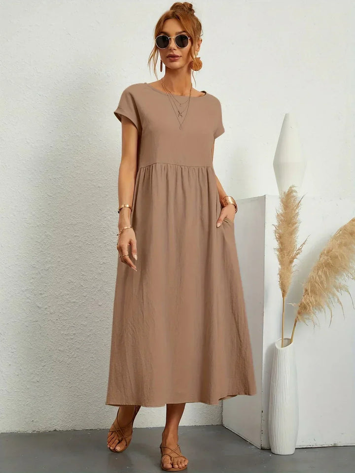 Gabrielle™ — Flytande midi-klänning tidlös elegans