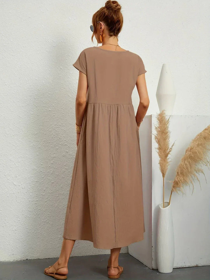 Gabrielle™ — Flytande midi-klänning tidlös elegans