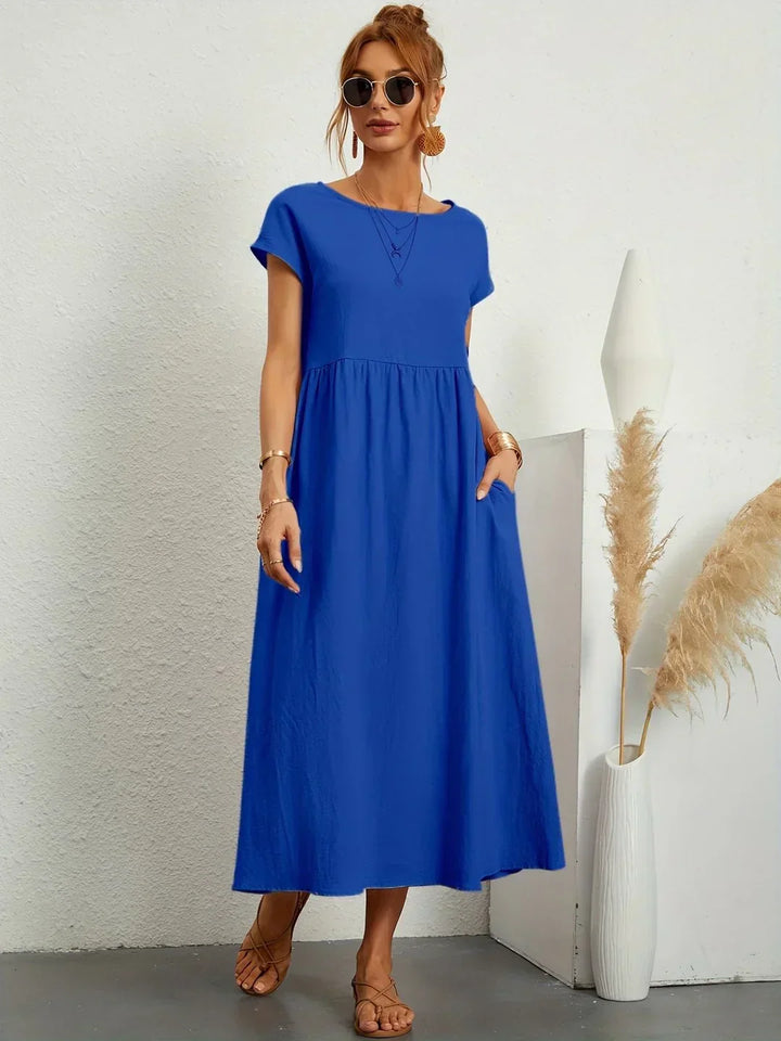 Gabrielle™ — Flytande midi-klänning tidlös elegans