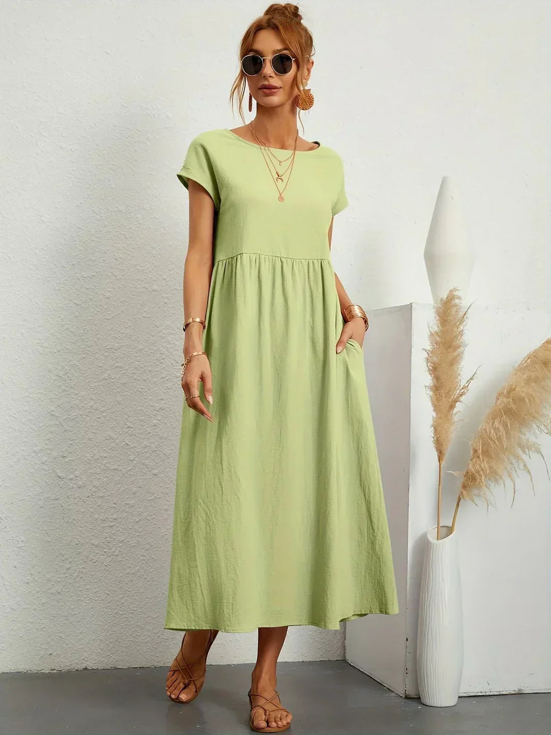 Gabrielle™ — Flytande midi-klänning tidlös elegans