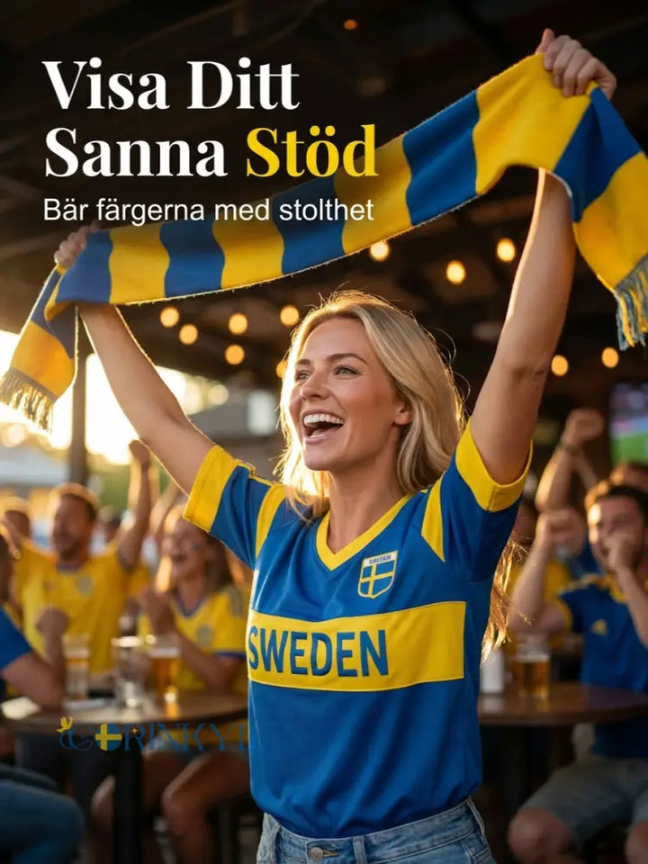 Damsvensk fotbollstryck avslappnad t-shirt