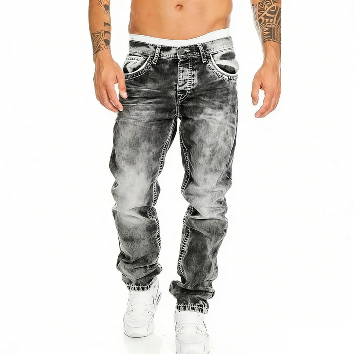 Kreativa stretch-jeans för herrar, minimalistisk stil, perfekt för sommaren