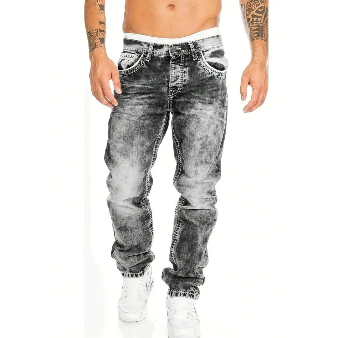 Kreativa stretch-jeans för herrar, minimalistisk stil, perfekt för sommaren