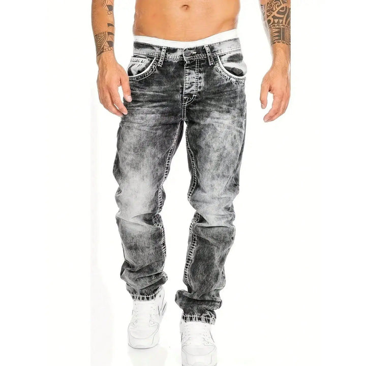 Kreativa stretch-jeans för herrar, minimalistisk stil, perfekt för sommaren