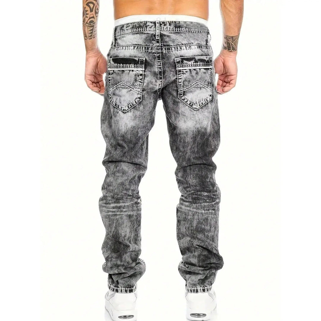 Kreativa stretch-jeans för herrar, minimalistisk stil, perfekt för sommaren