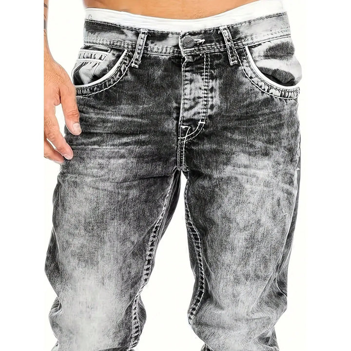 Kreativa stretch-jeans för herrar, minimalistisk stil, perfekt för sommaren
