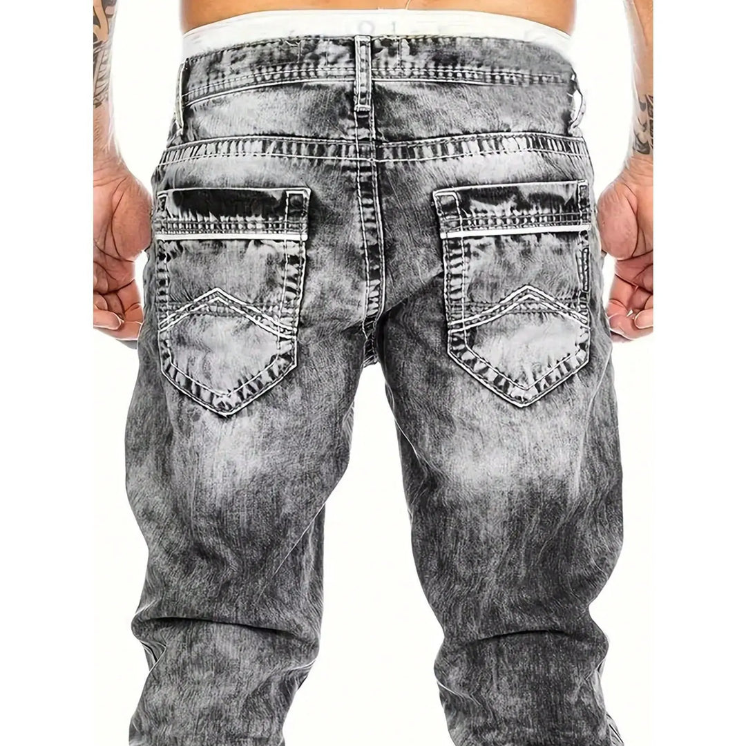Kreativa stretch-jeans för herrar, minimalistisk stil, perfekt för sommaren