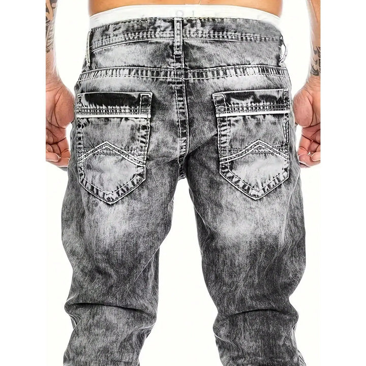 Kreativa stretch-jeans för herrar, minimalistisk stil, perfekt för sommaren