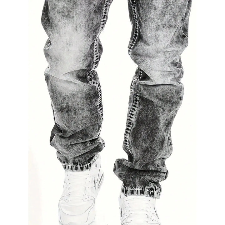 Kreativa stretch-jeans för herrar, minimalistisk stil, perfekt för sommaren