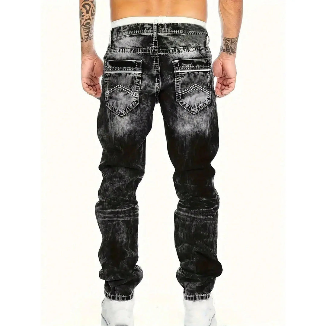 Kreativa stretch-jeans för herrar, minimalistisk stil, perfekt för sommaren