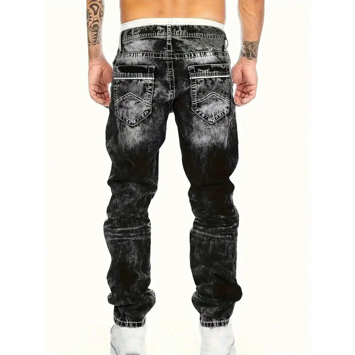 Kreativa stretch-jeans för herrar, minimalistisk stil, perfekt för sommaren