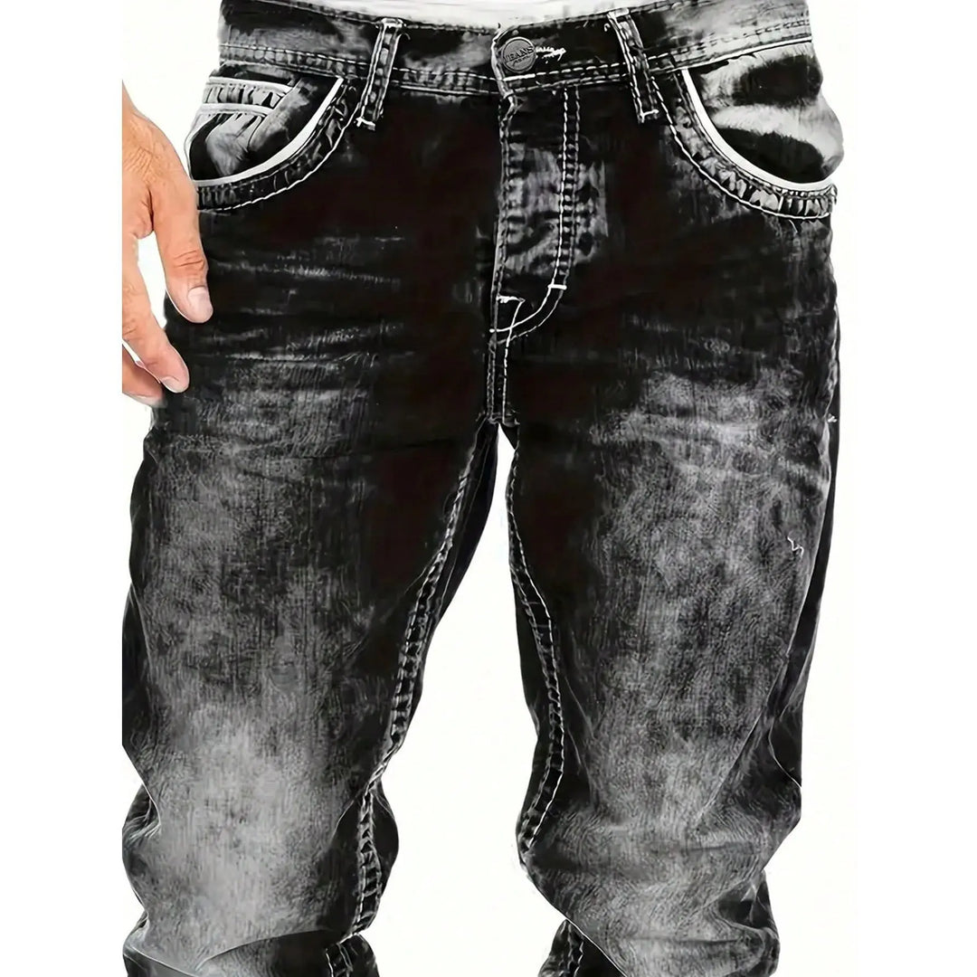 Kreativa stretch-jeans för herrar, minimalistisk stil, perfekt för sommaren