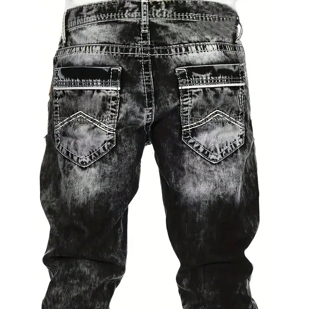 Kreativa stretch-jeans för herrar, minimalistisk stil, perfekt för sommaren