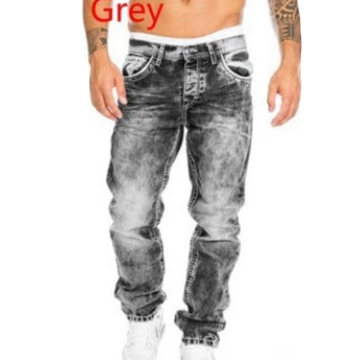 Kreativa stretch-jeans för herrar, minimalistisk stil, perfekt för sommaren